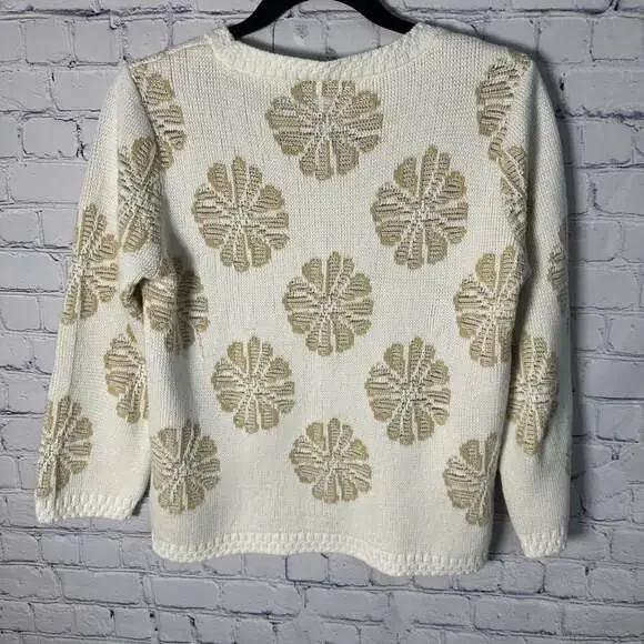 Tyler Boe Floral Jacquard Sweater in Sandstone - Picture 2 of 6